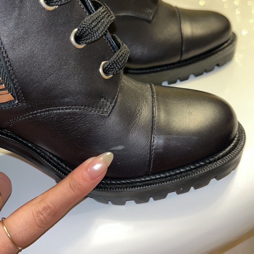 Worn once. CL black combat boot with spikes - Picture 9 of 15